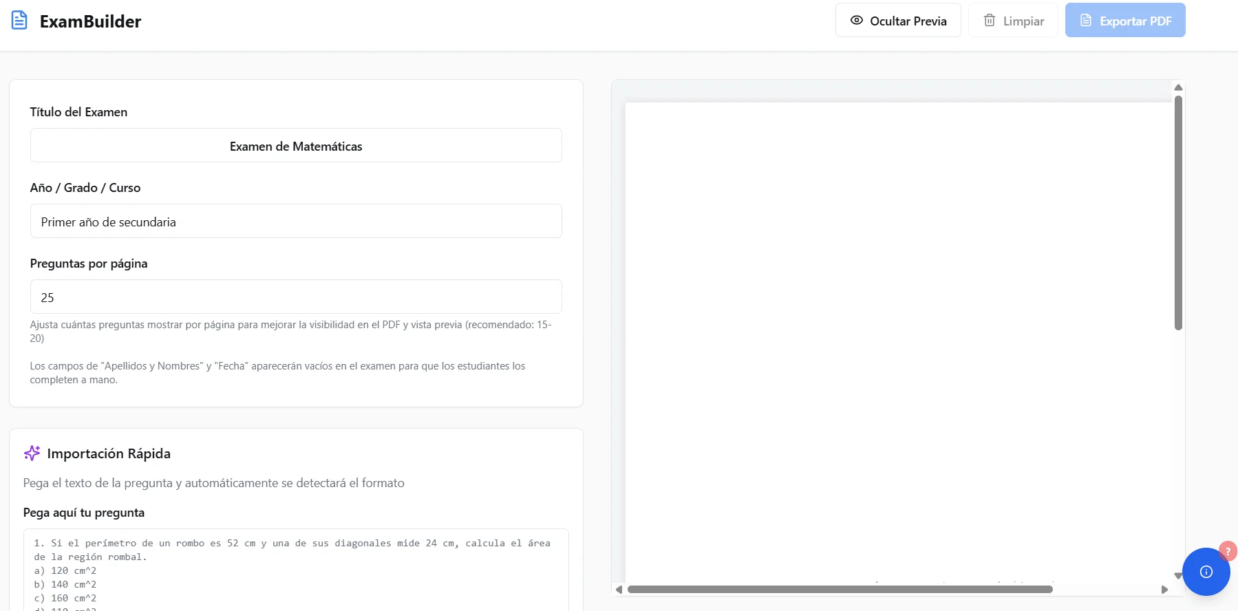 Logo o imagen del proyecto ExamBuilder.